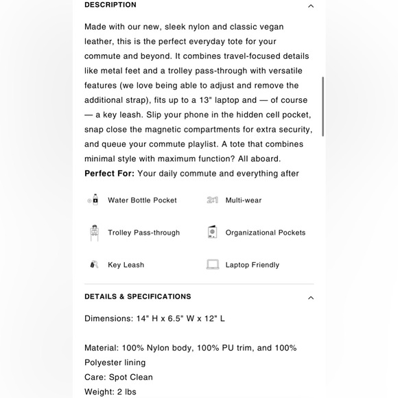 BEIS Blush Pink Tote Bag - Picture 5 of 5